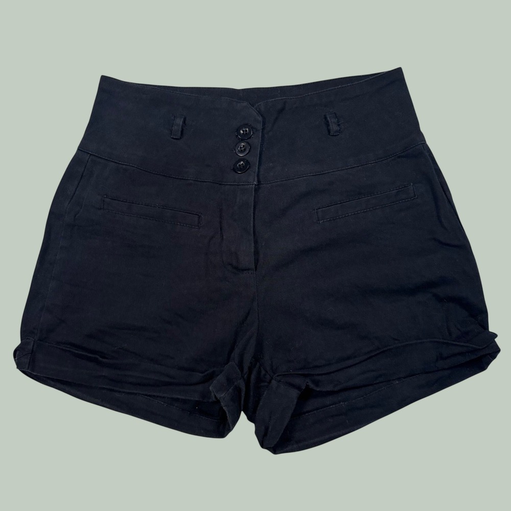 toxik3 stretch high waisted black shorts Y2K goth hipster indie retro coquette